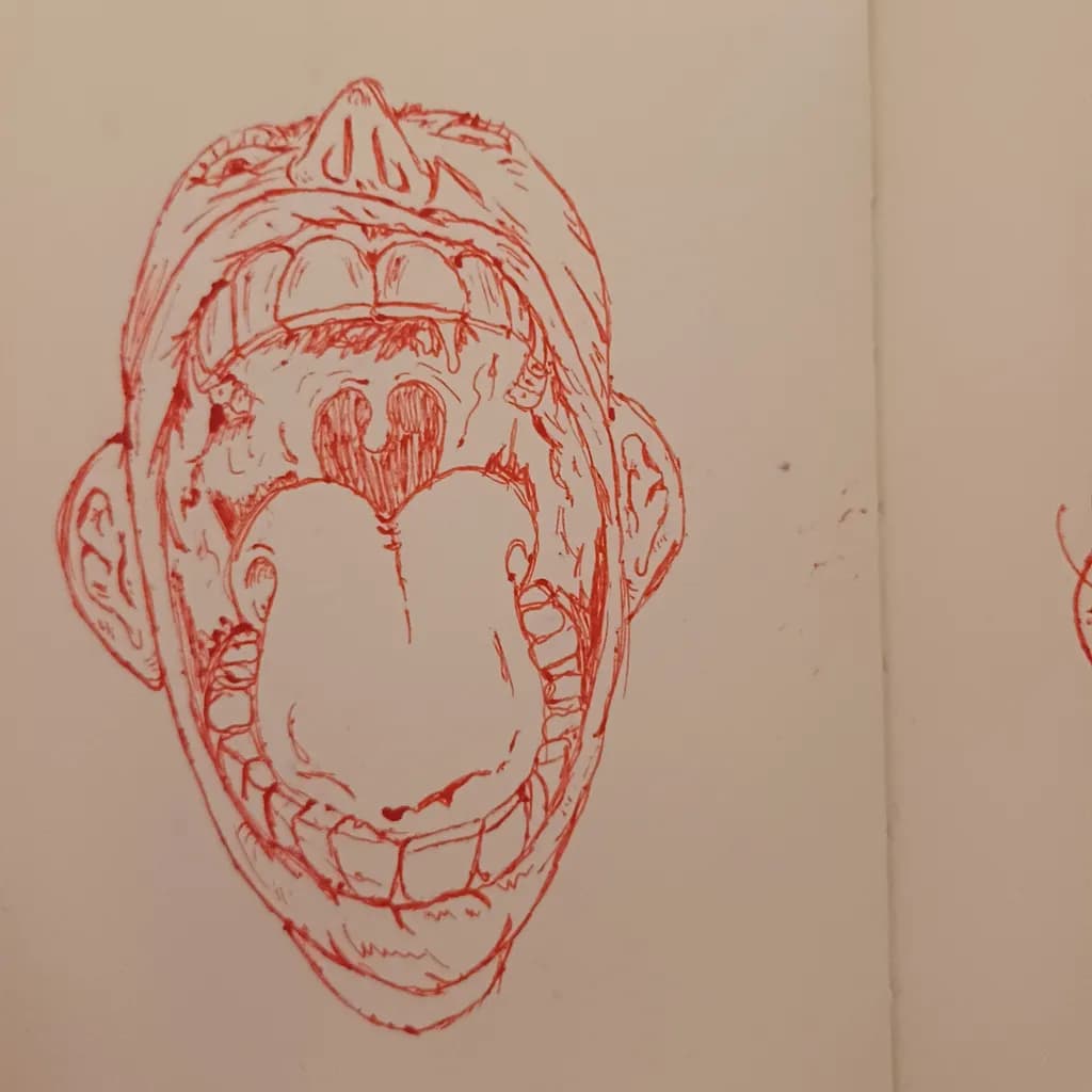 Echoes of Expression: A Raw Exploration of Human Emotion in Red Ink