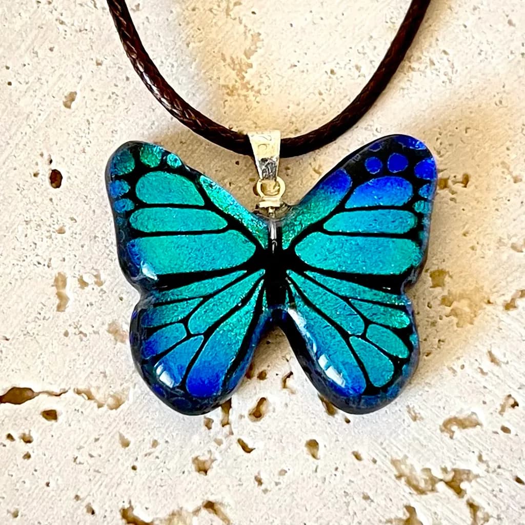 Whimsical Blue Butterfly Pendant: A Dazzling Touch of Nature's Elegance