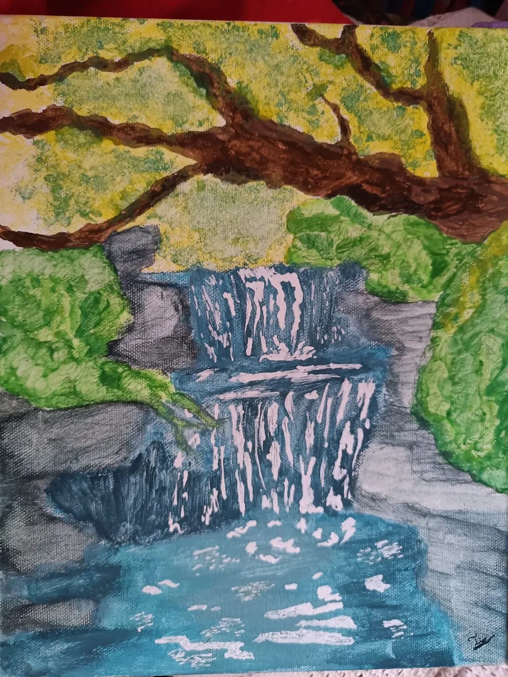 Whispers of Tranquility: A Serene Waterfall Amidst Lush Greenery