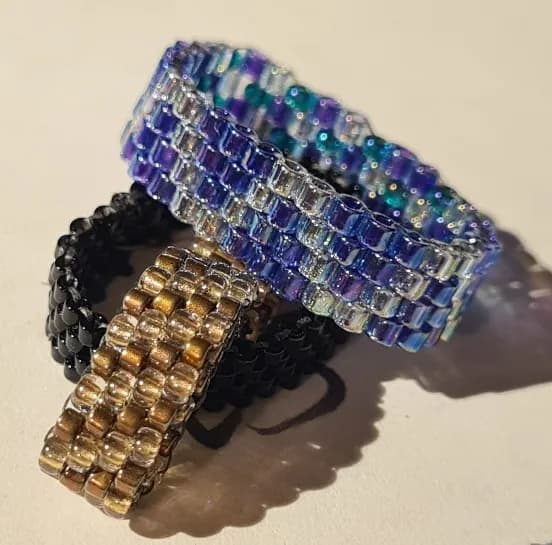 Elegant Beaded Bracelets: A Trio of Colorful Artistry and Style