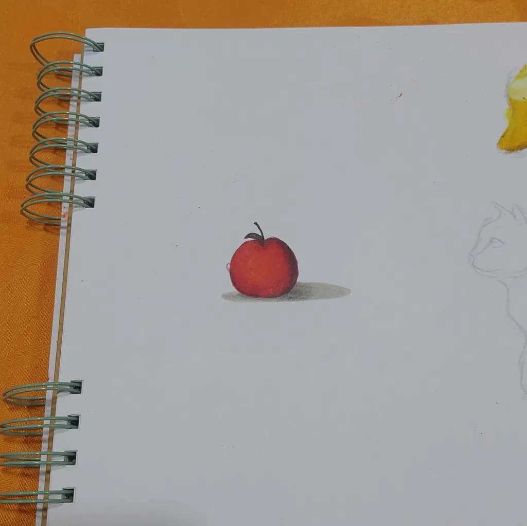 Whispers of Color: A Red Apple on a Blank Canvas