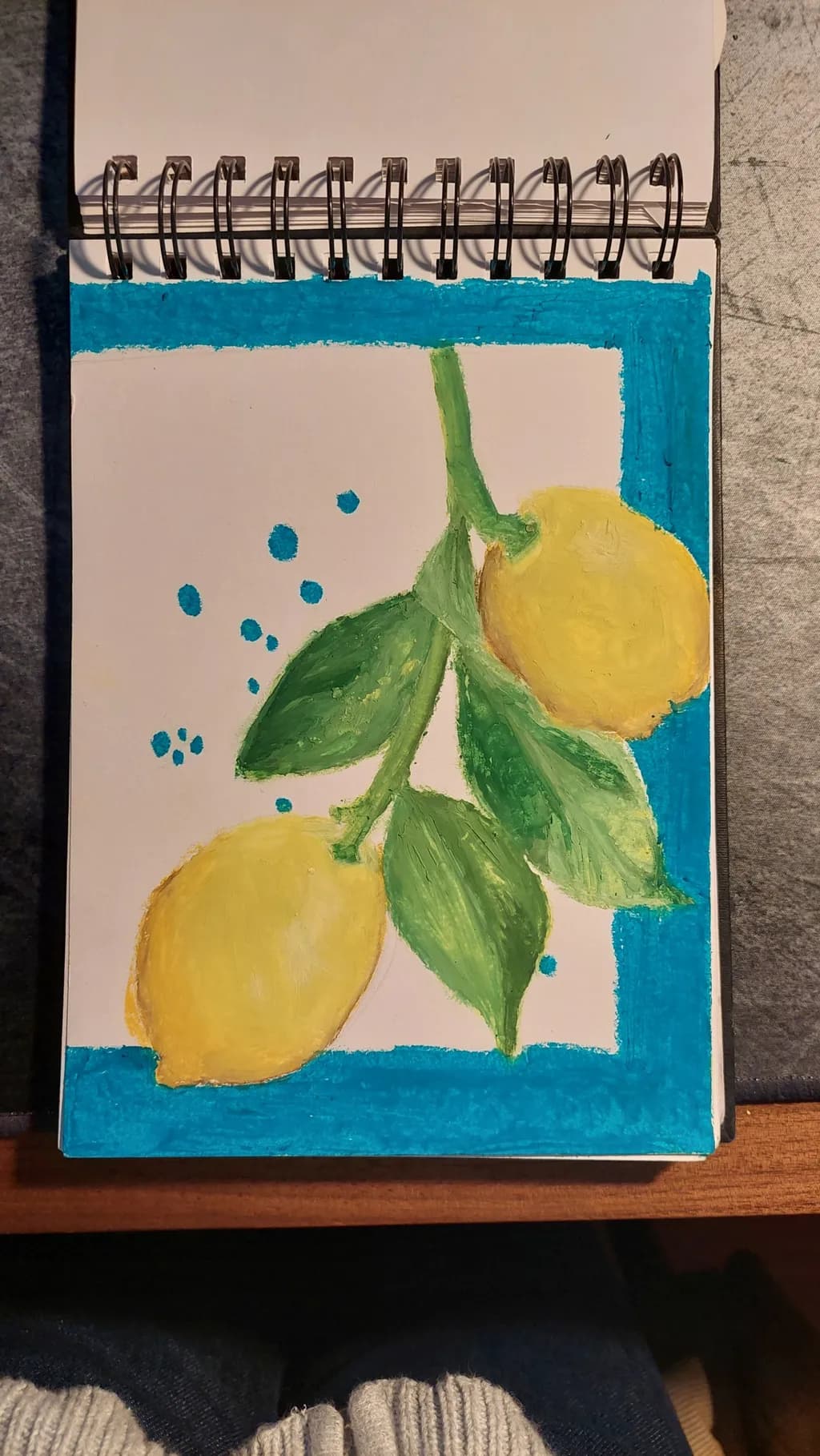 Lemon Bliss: A Vibrant Dance of Yellow and Green in Artistry