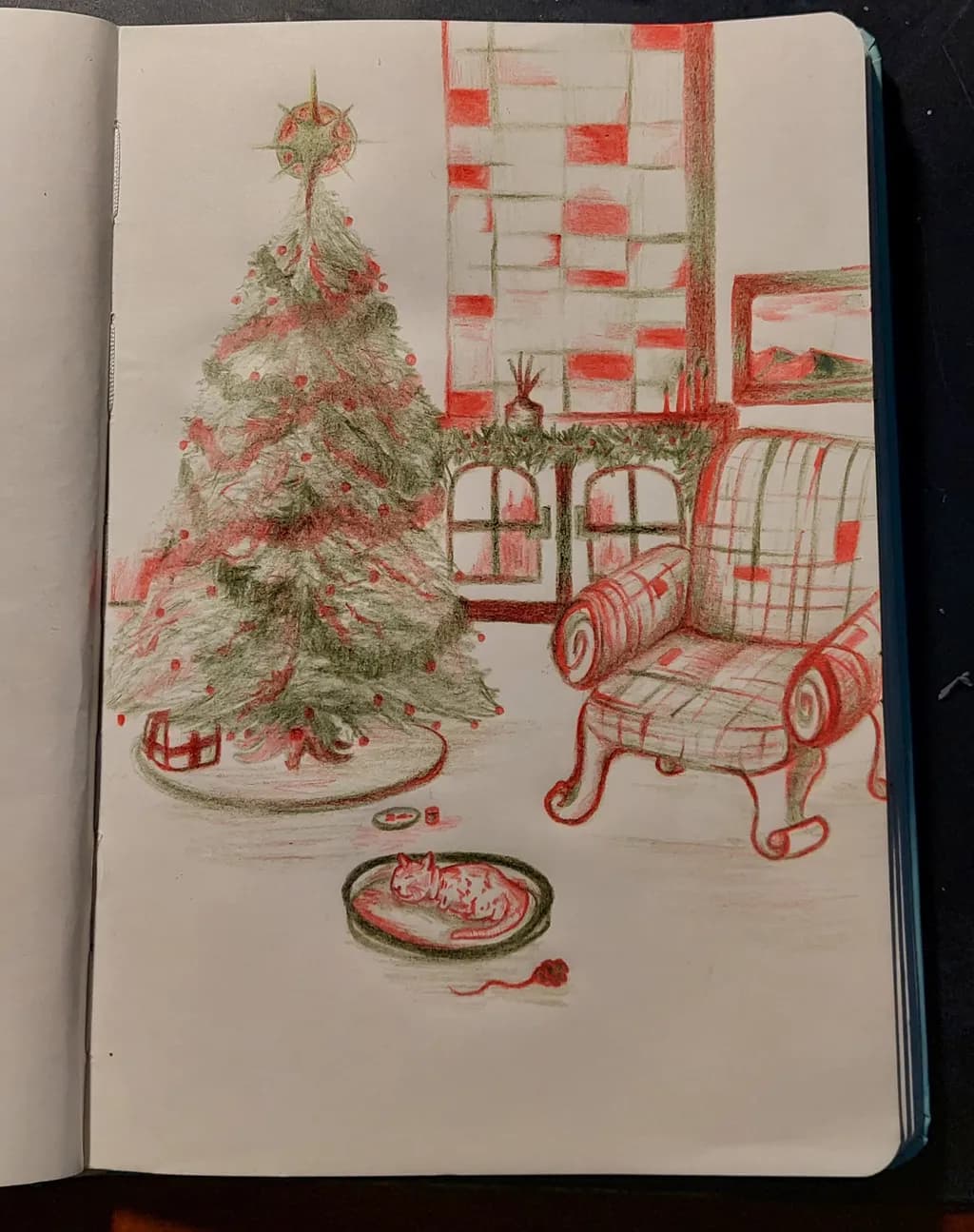 Whimsical Holiday Haven: A Cozy Christmas Scene with Cats and a Festive Tree