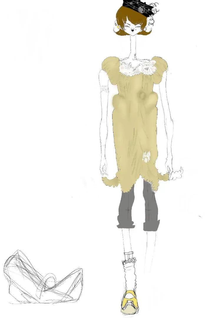 Chic Whimsy: A Fashion Illustration of Modern Elegance and Playful Style
