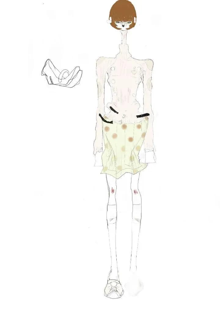 Ethereal Elegance: A Surreal Fashion Illustration of Modern Femininity