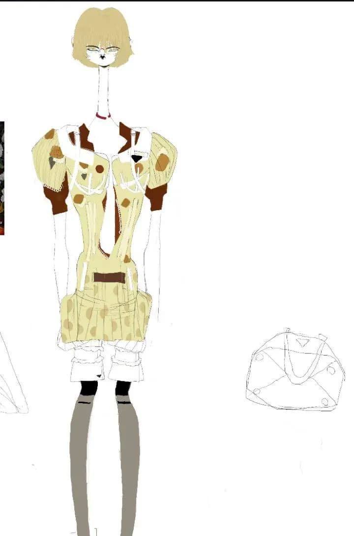 Chic Whimsy: A Fashion Illustration of Modern Elegance and Style