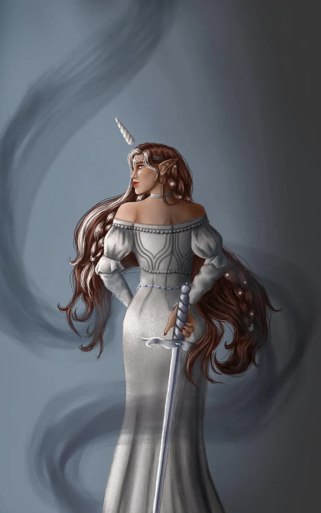 Enchanted Elegance: The Warrior Princess with a Unicorn Horn