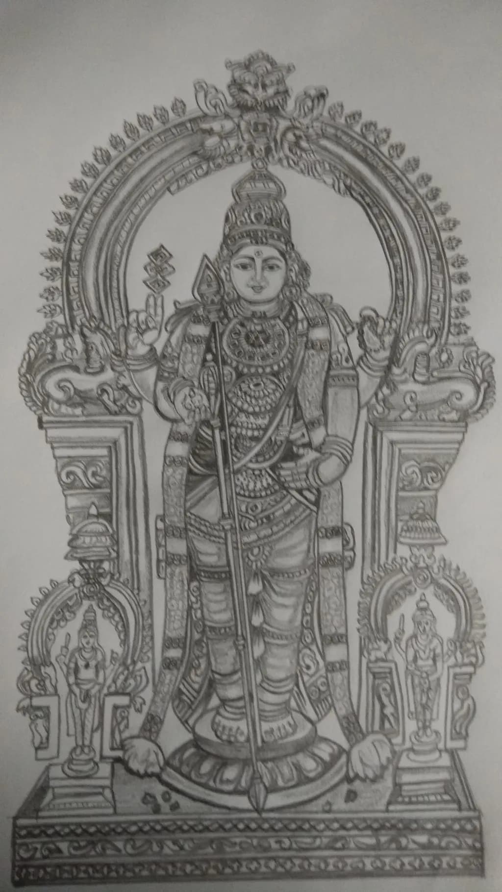 Divine Elegance: An Ornate Illustration of Spiritual Deity
