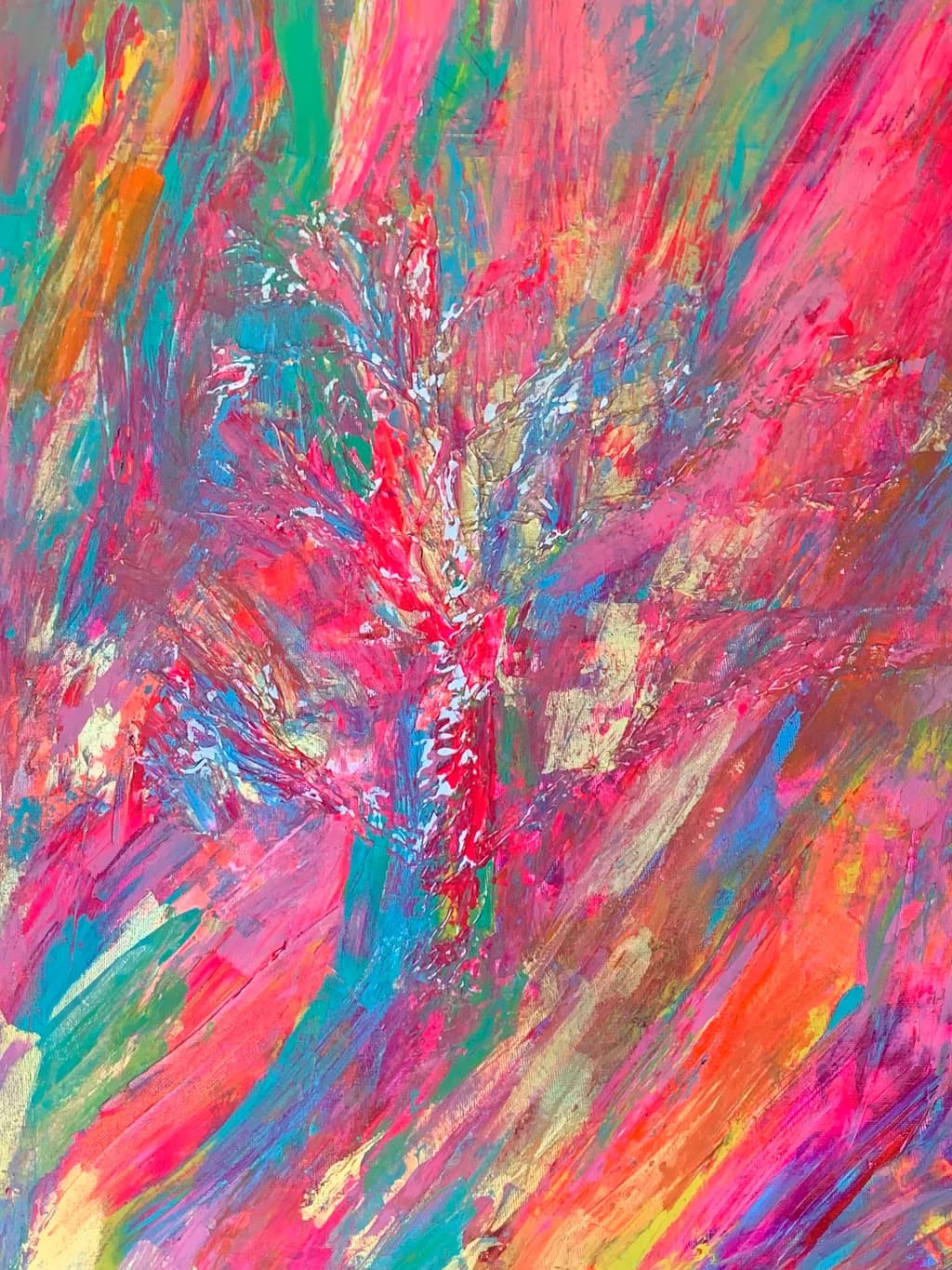 Vibrant Whispers of Color: An Energetic Abstract Journey Through Expression