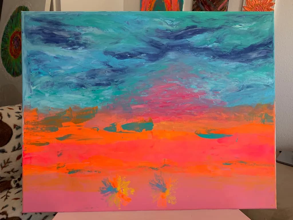 Vibrant Horizons: A Dance of Colorful Skies and Serene Landscapes