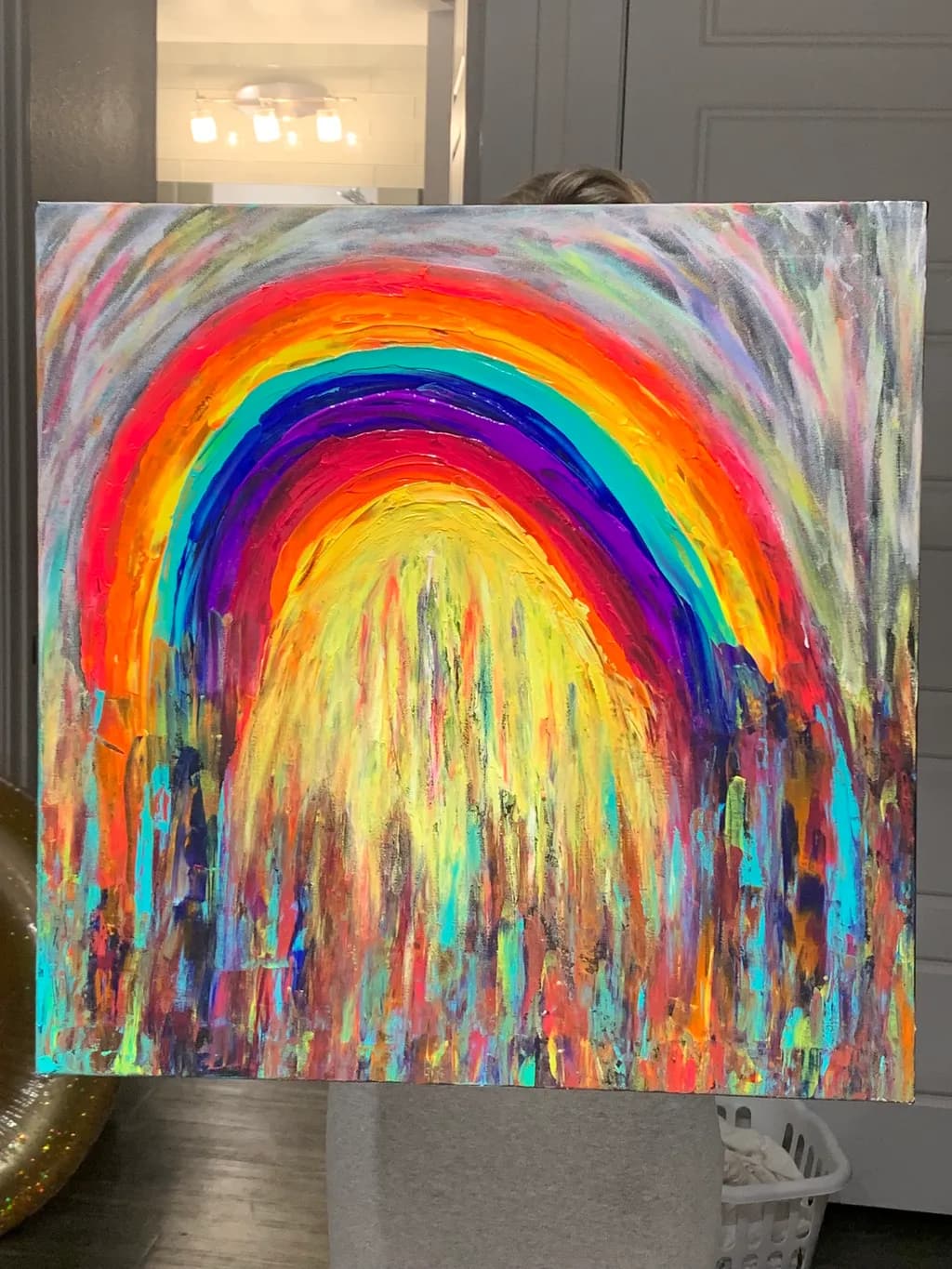 Vibrant Rainbow Dreams: An Abstract Expression of Colorful Emotion