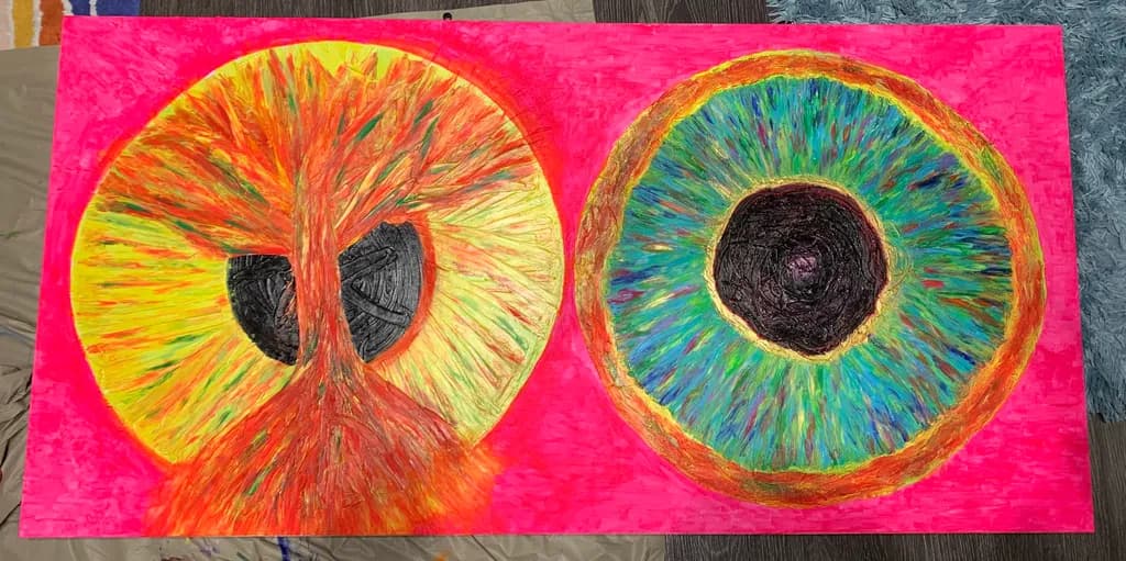 Vibrant Duality: A Journey Through Color and Form