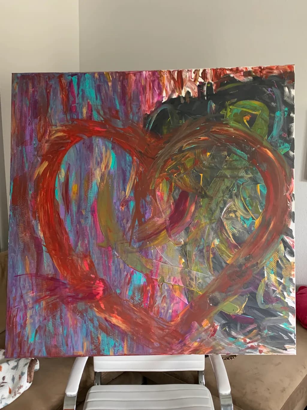 Vibrant Heartbeat: An Abstract Expression of Colorful Emotion