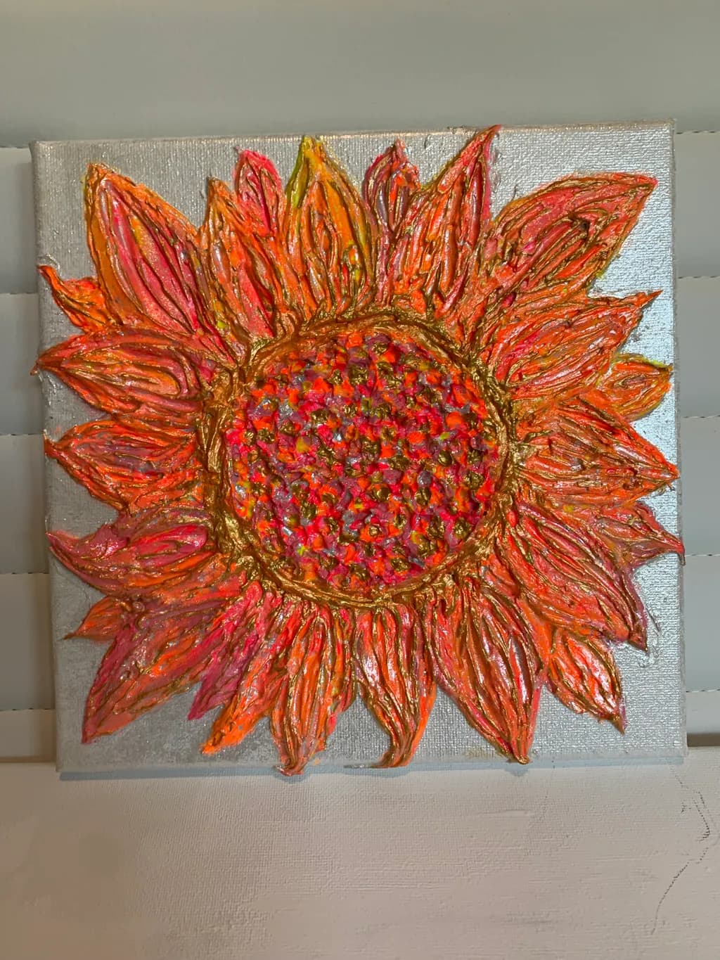 Vibrant Sunflower Symphony: A Textured Dance of Color and Light