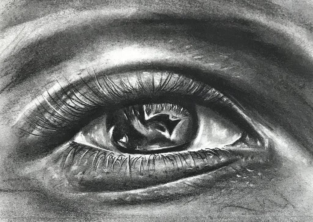 Reflections of the Soul: A Captivating Charcoal Eye Study
