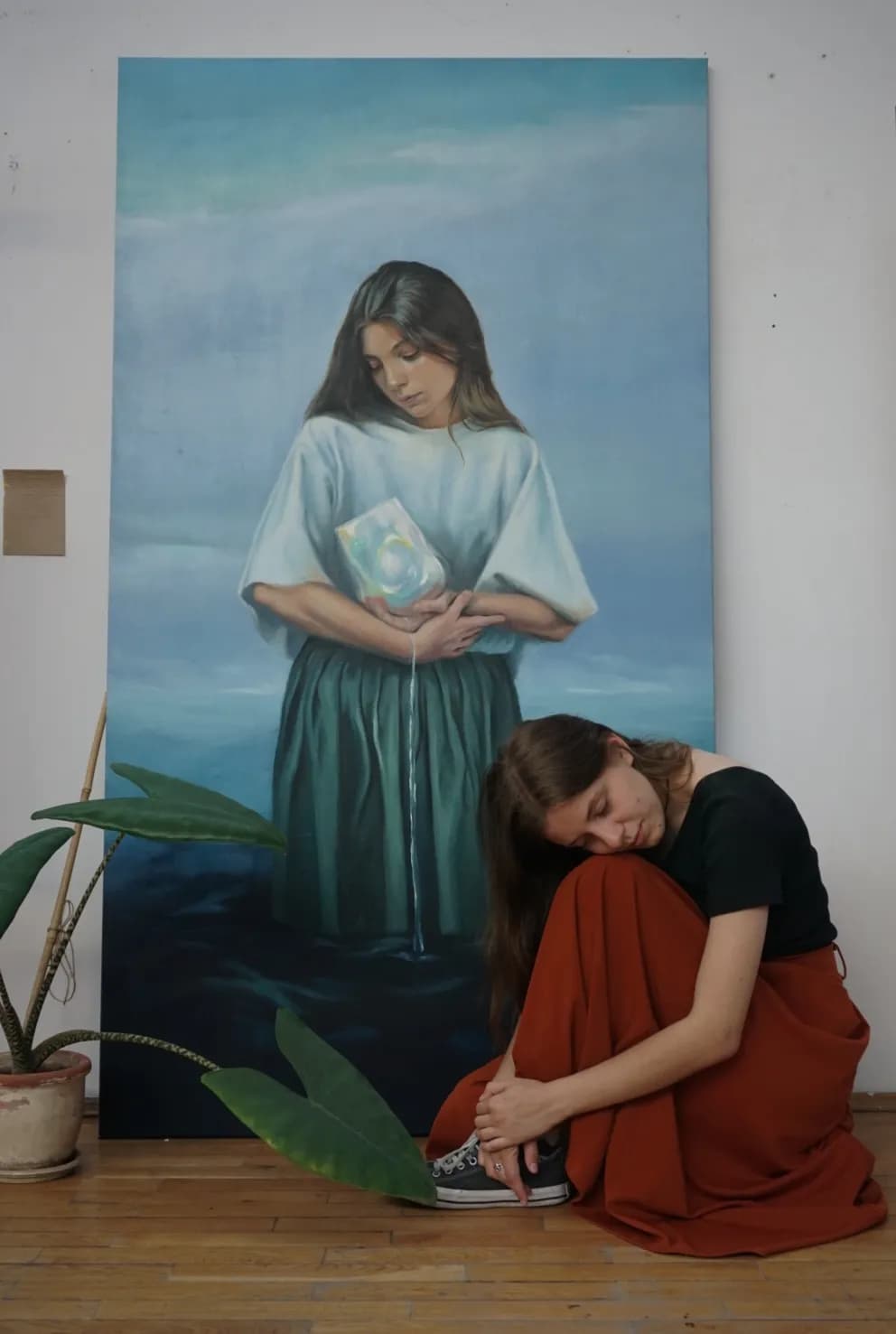 Whispers of Serenity: A Portrait of Reflection and Emotion in Art
