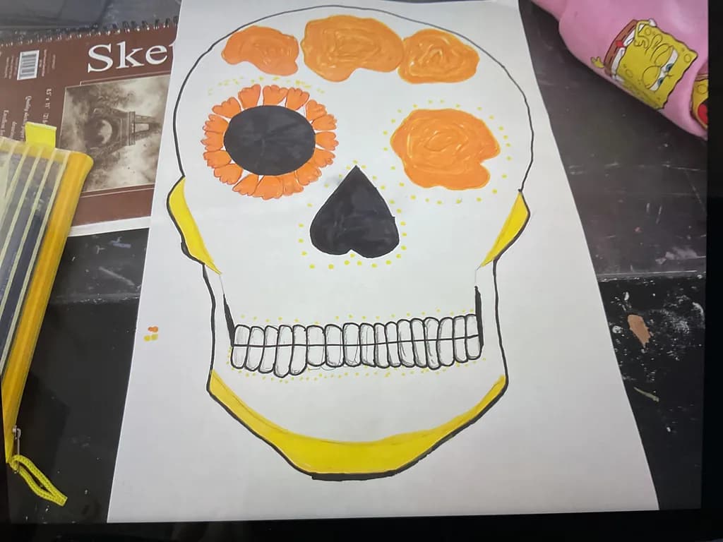 Vibrant Day of the Dead Skull: A Colorful Celebration of Life and Artistry