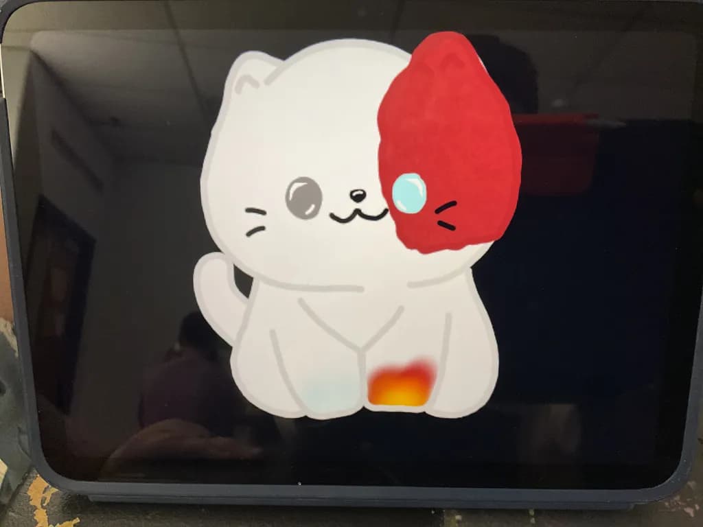 Whimsical Cat with a Splash of Color: A Playful Fusion of Art and Emotion