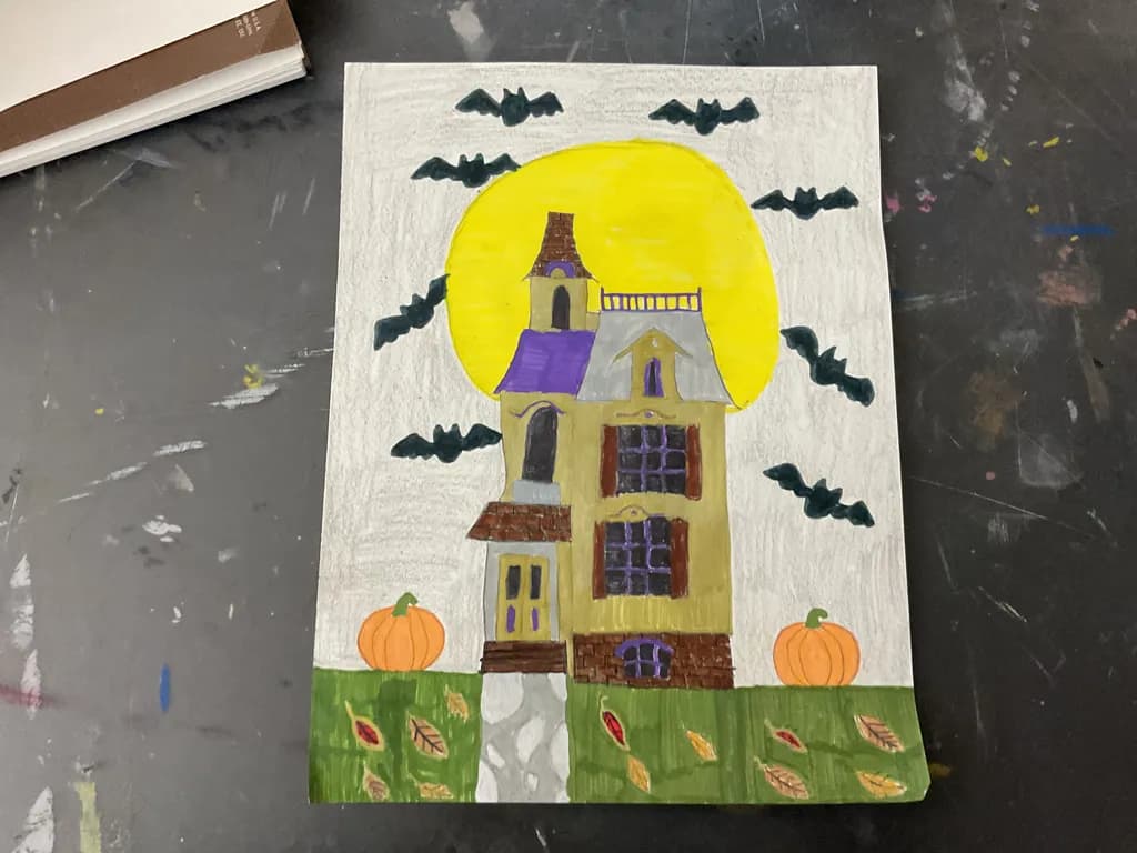 Whispers of Autumn: A Haunted House Beneath the Moonlit Sky