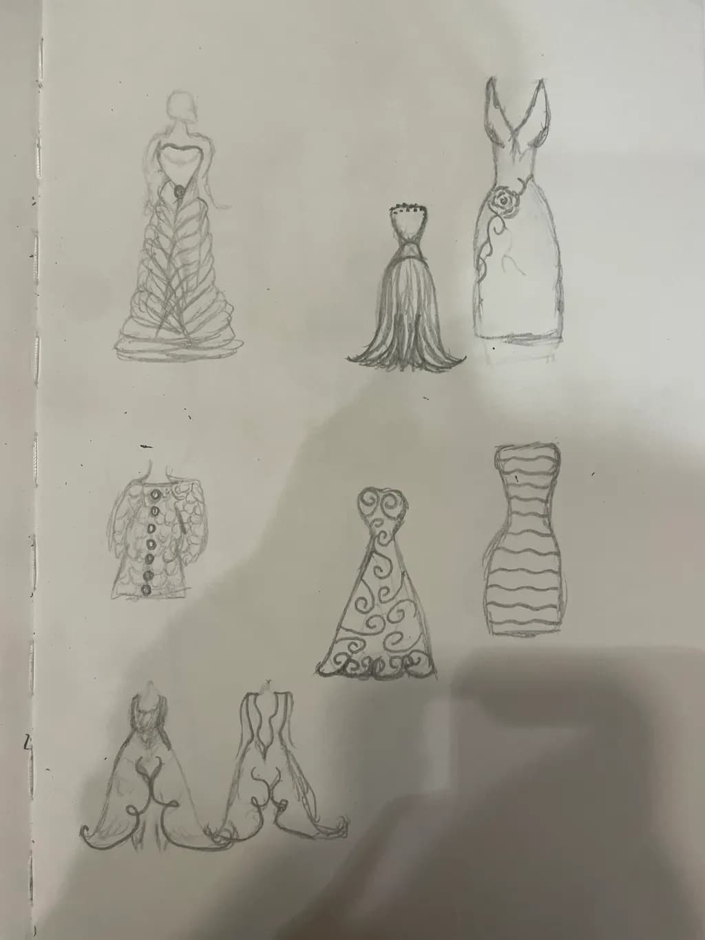 Elegant Silhouettes: A Collection of Fashion Sketches Celebrating Timeless Dress Designs