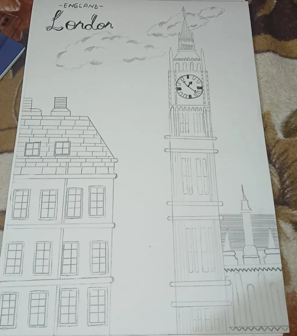 London's Timeless Charm: A Whimsical Sketch of Iconic Architecture