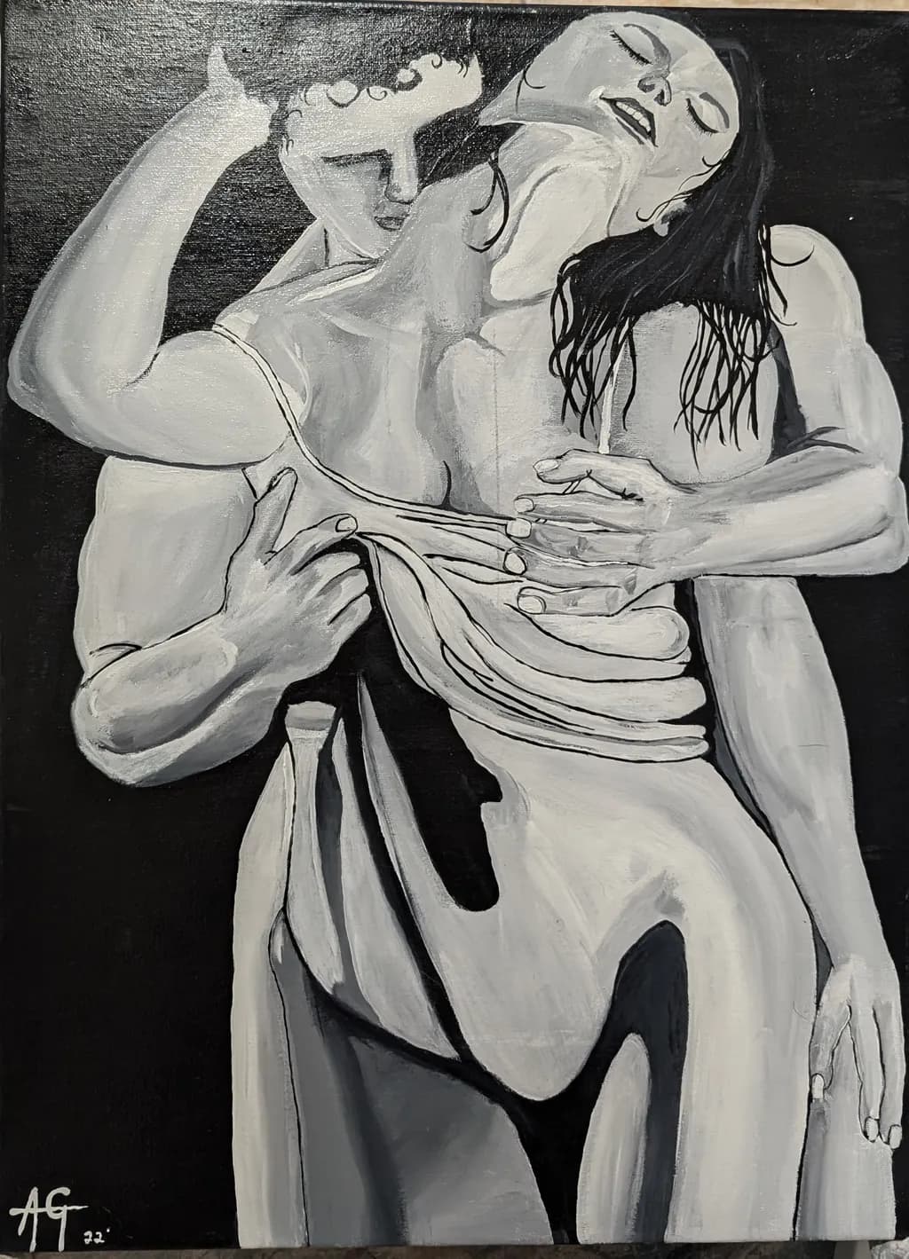 Embracing Shadows: A Dance of Intimacy and Emotion in Monochrome