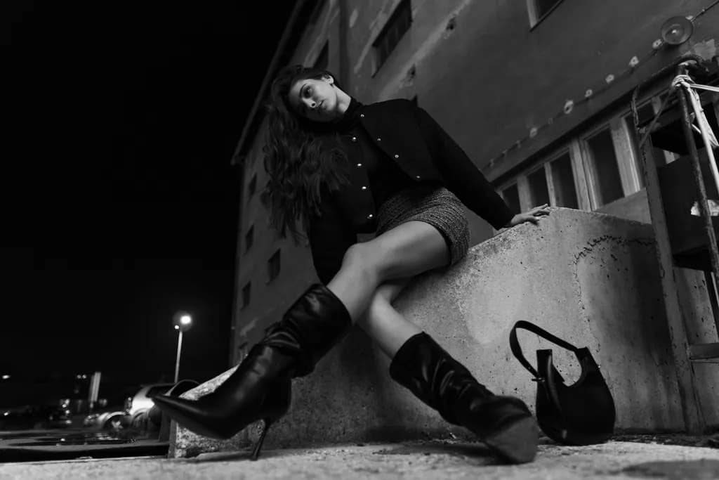 Urban Elegance: A Monochrome Night in Style