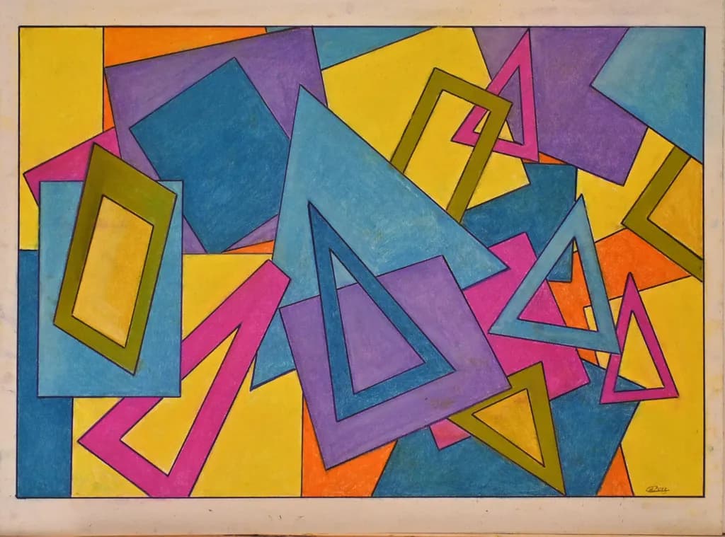 Vibrant Geometric Harmony: A Colorful Exploration of Shapes and Angles