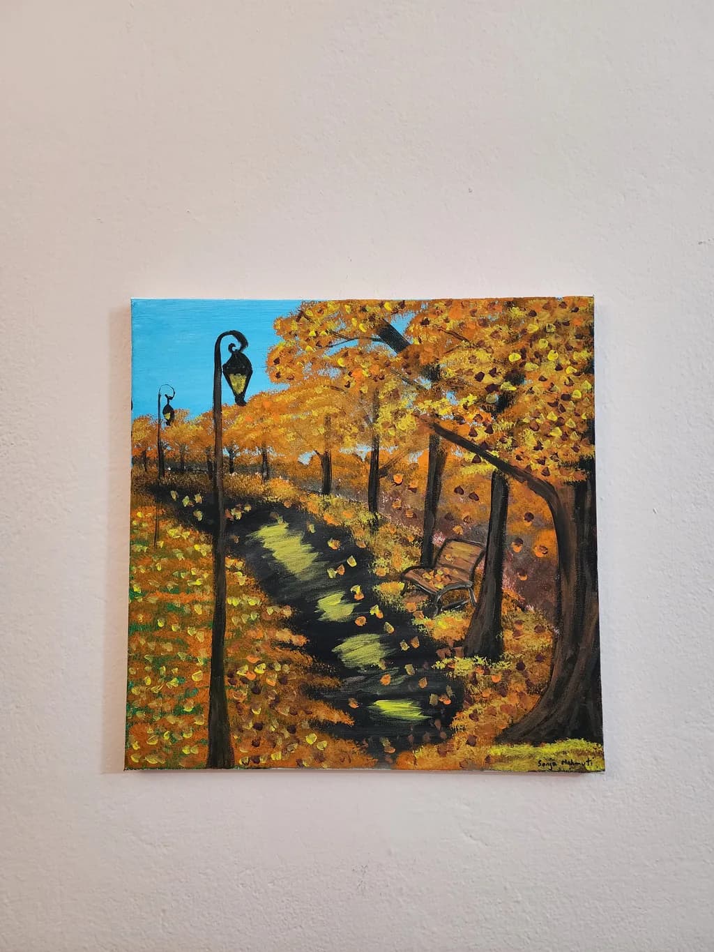Autumn Serenity: A Tranquil Stroll Through Golden Leaves in the Park