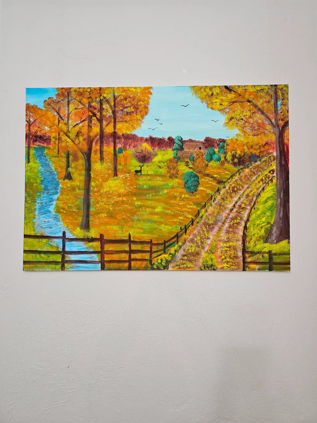 Autumn Serenity: A Vibrant Landscape of Tranquil Nature Paths and Golden Foliage