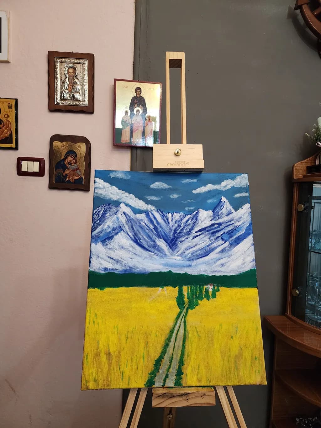 Golden Fields and Majestic Peaks: A Vibrant Landscape Journey