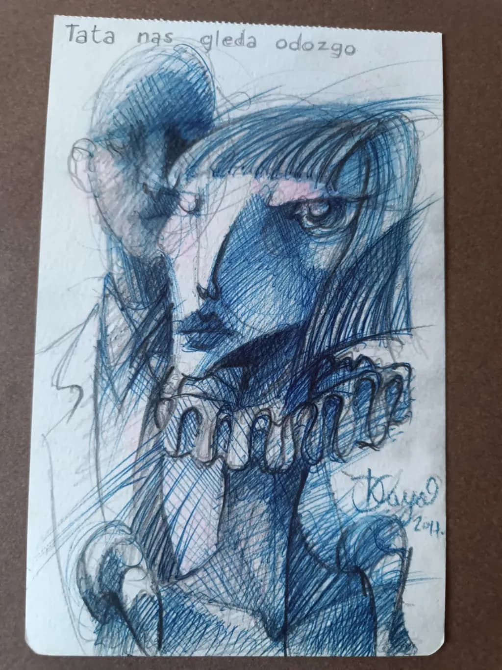 Whispers of Emotion: An Abstract Portrait in Blue Hues