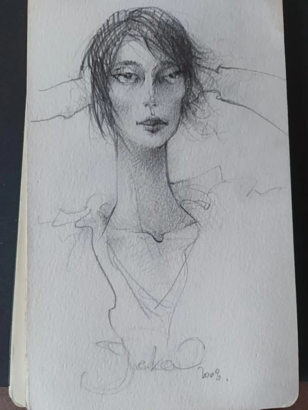 Whispers of Elegance: A Portrait in Pencil and Emotion