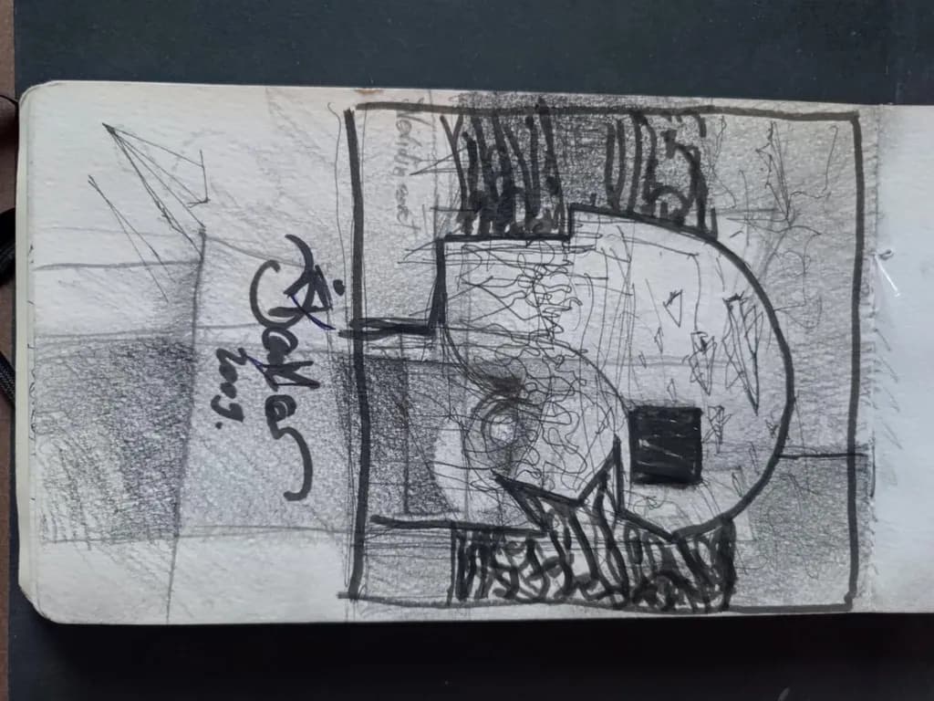 Abstract Echoes: A Journey Through Shadows and Shapes in Graphite