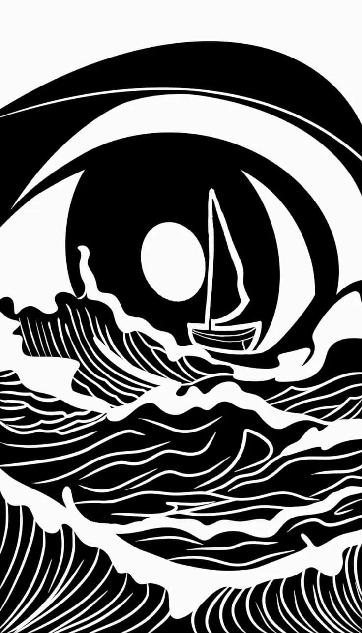 Ocean's Eye: A Monochrome Journey Through Waves and Solitude