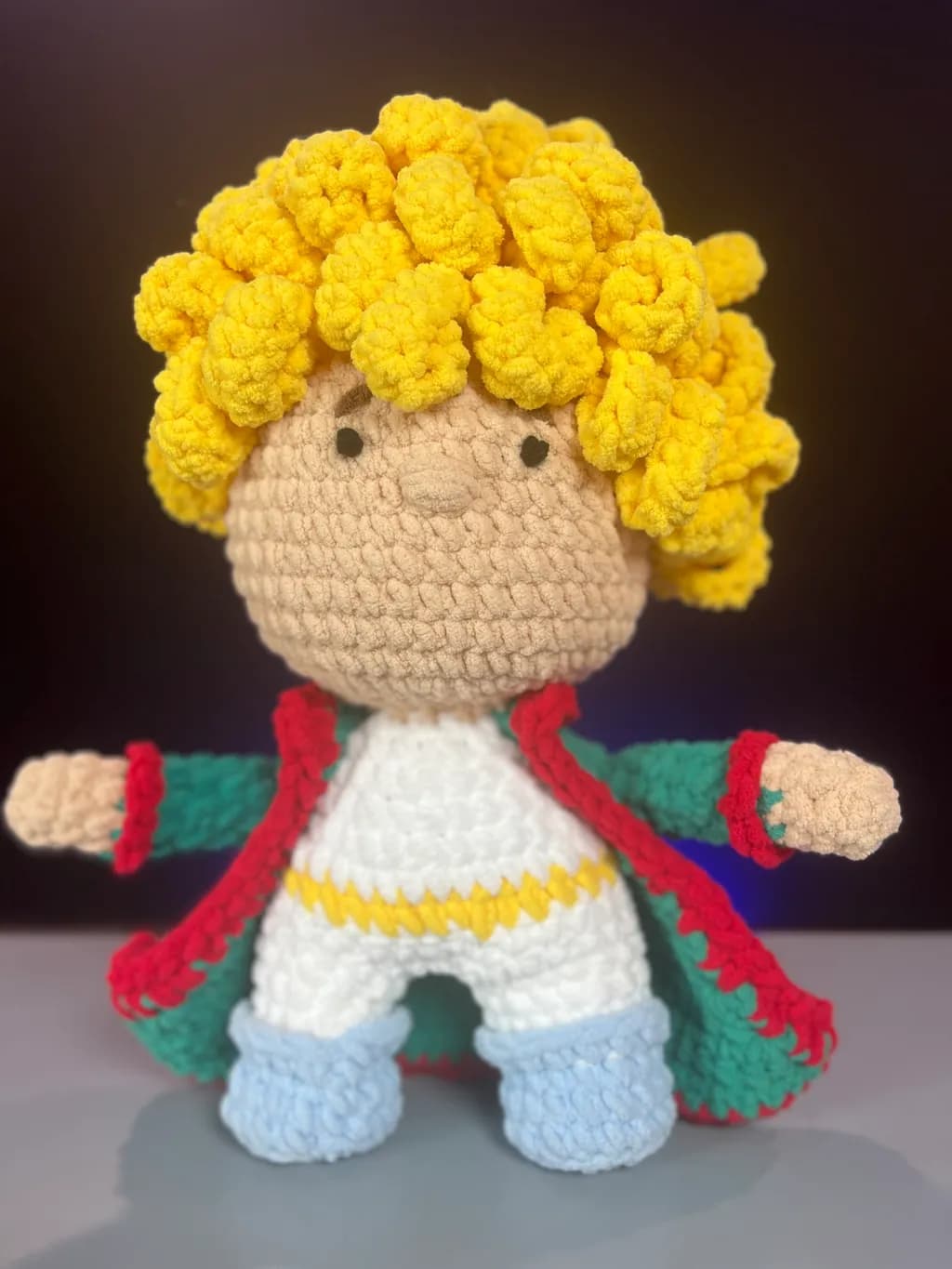 Whimsical Crochet Hero with Golden Curls: A Playful Plush Companion for All Ages
