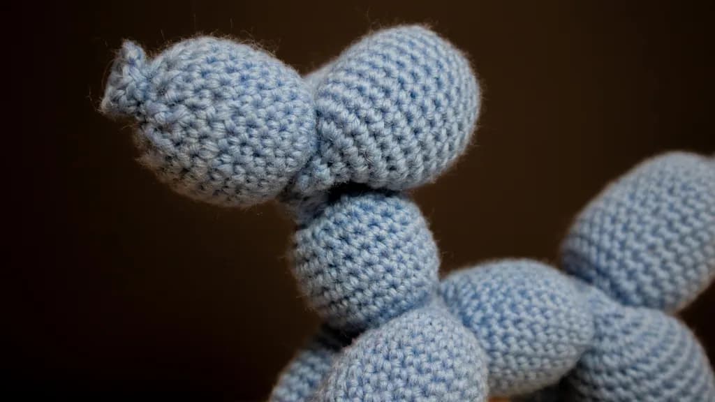 Whimsical Blue Crochet Balloon Dog: A Playful Touch for Any Space