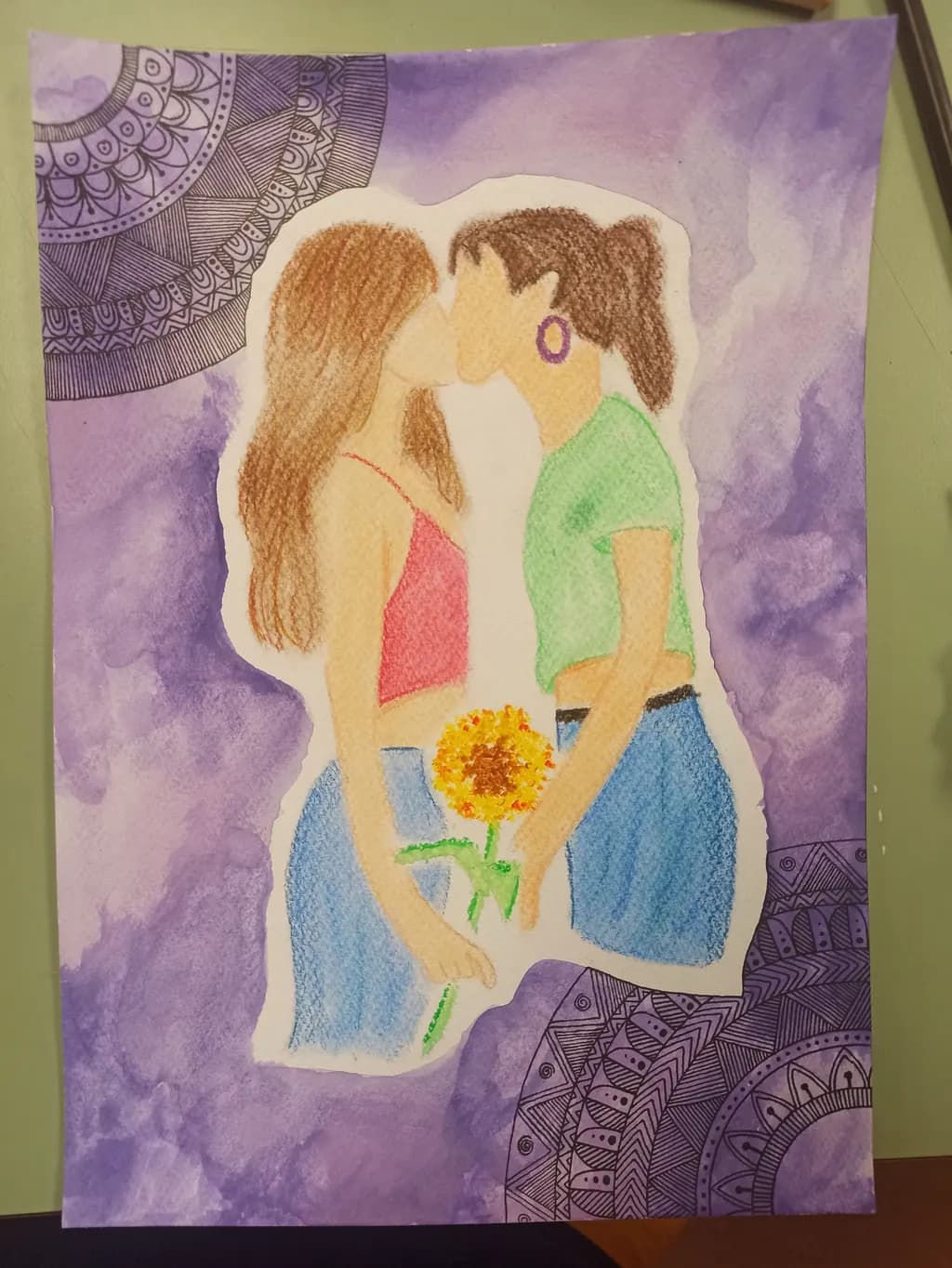 Whispers of Love: A Colorful Embrace Between Two Souls