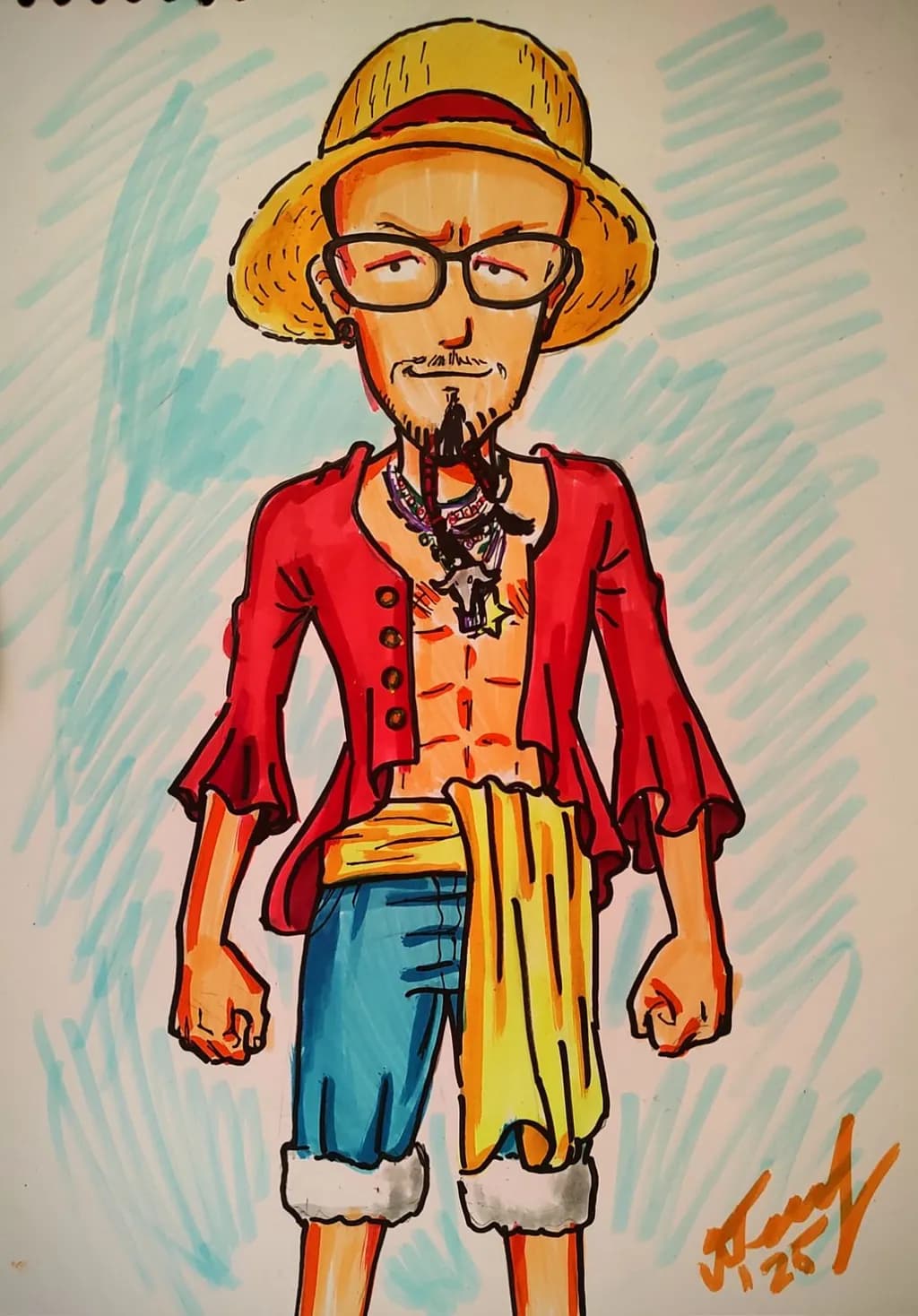 Vibrant Pirate Spirit: A Bold Character Illustration of Adventure and Attitude