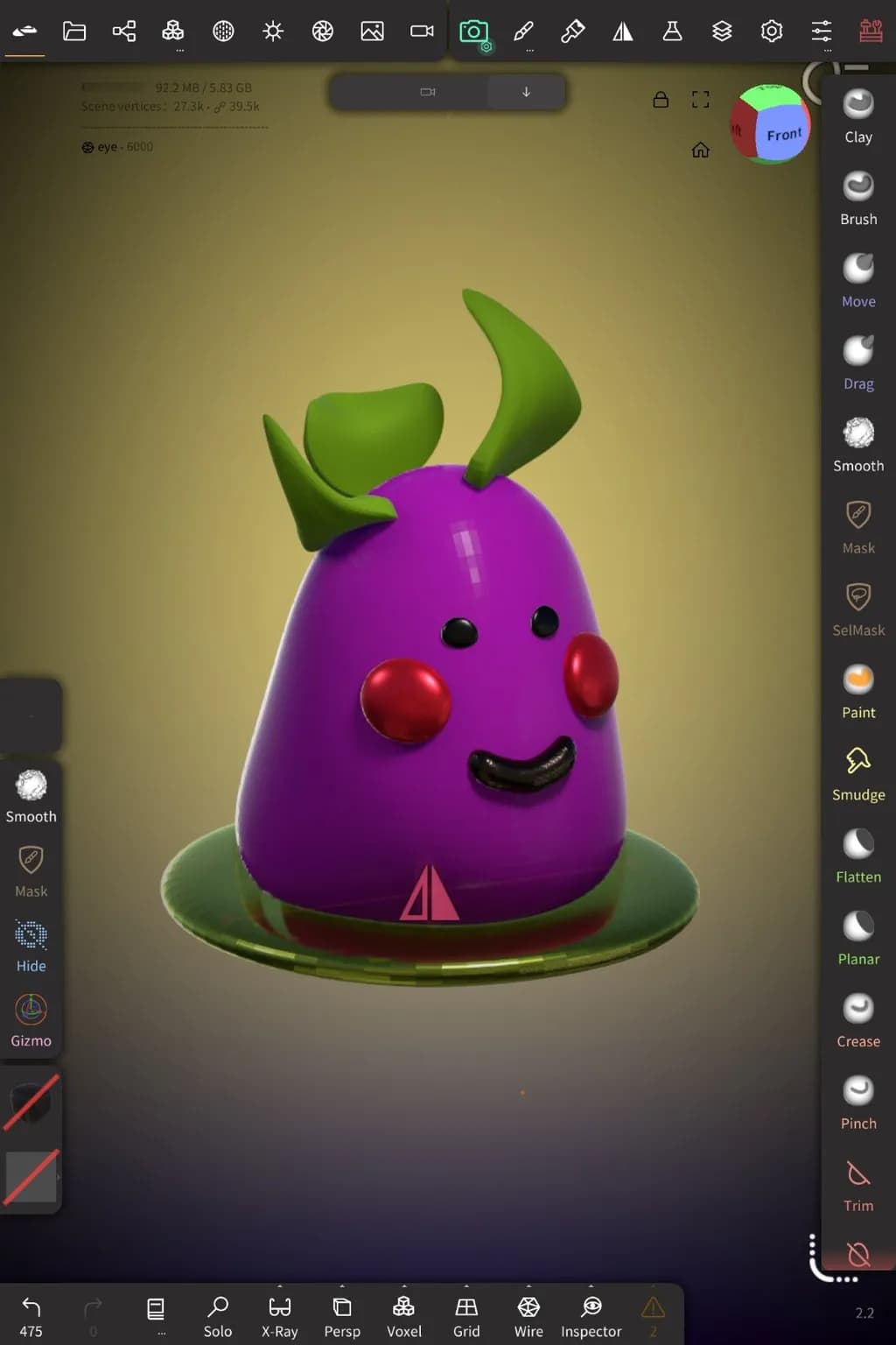 Whimsical Purple Character with Playful Charm and Colorful Details