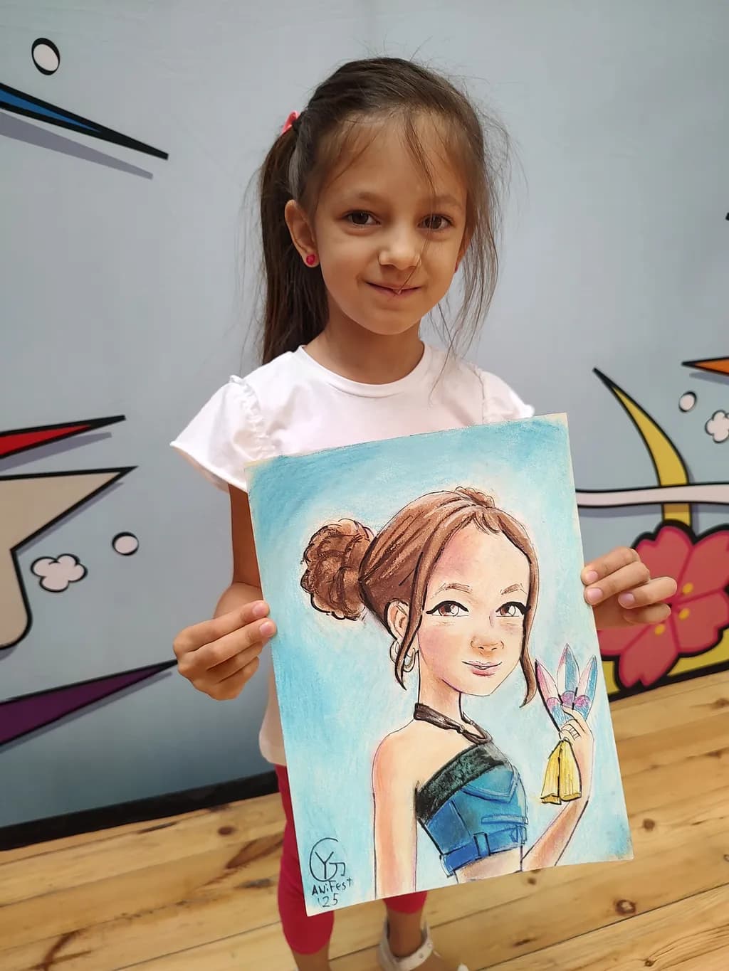Whimsical Portrait of a Young Dreamer: A Colorful Celebration of Childhood Joy