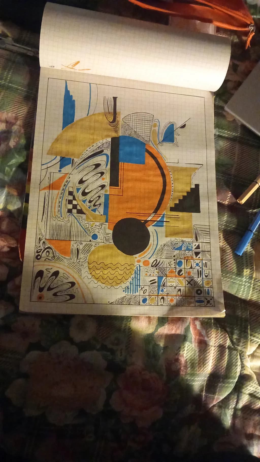 Vibrant Geometric Harmony: A Dance of Color and Form in Abstract Art