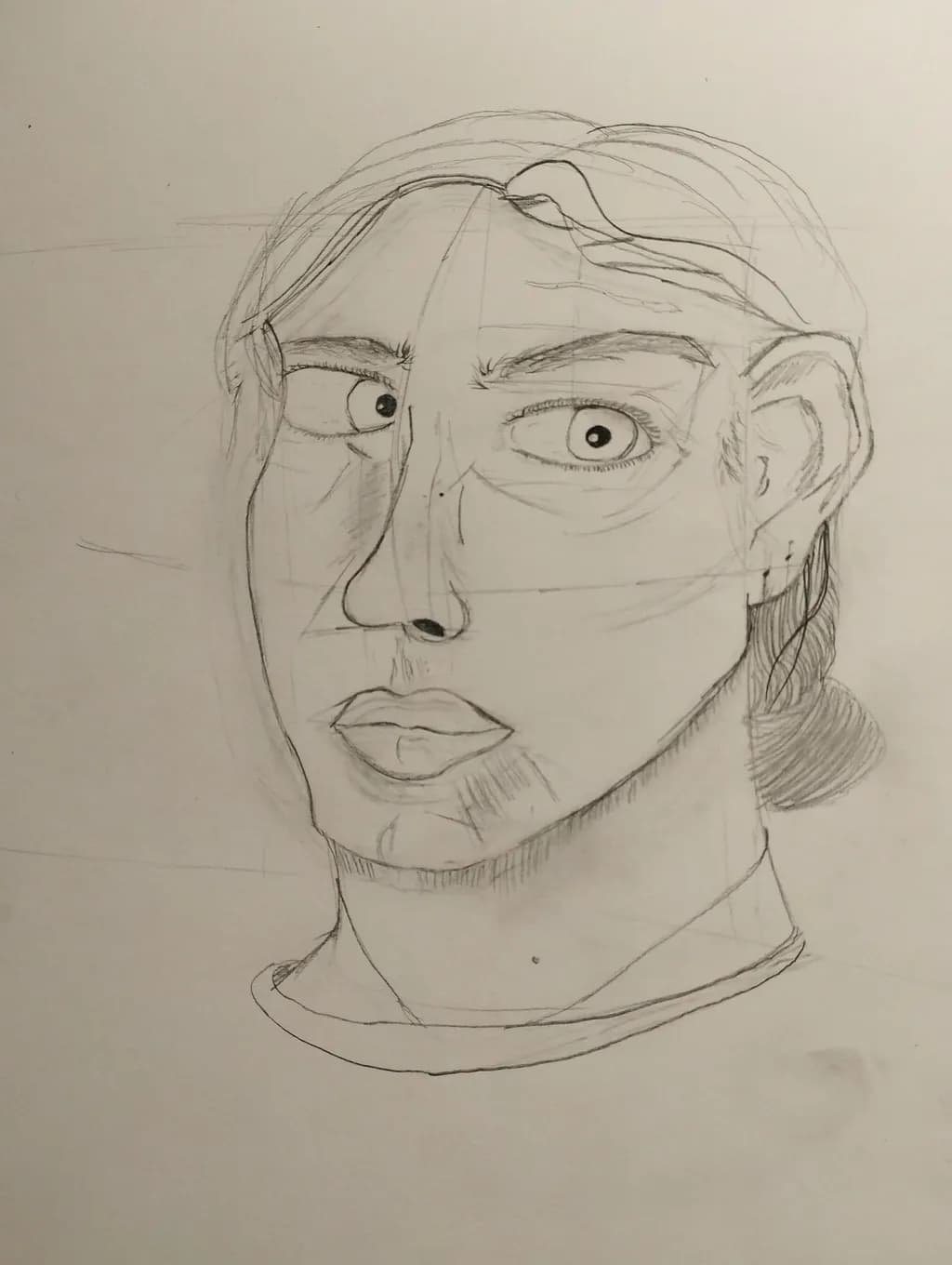 Ethereal Gaze: A Contemporary Self-Portrait Exploration in Pencil Sketching