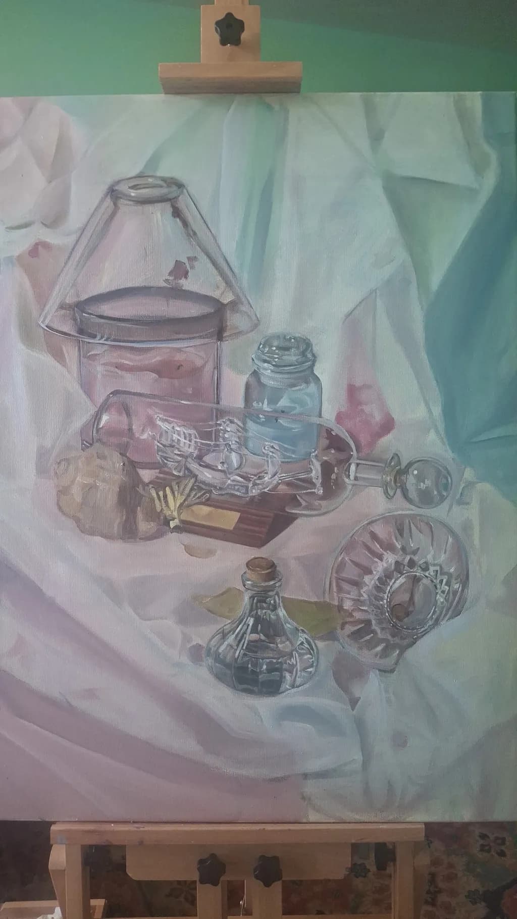 Whispers of Glass: A Still Life Symphony in Pastel Hues