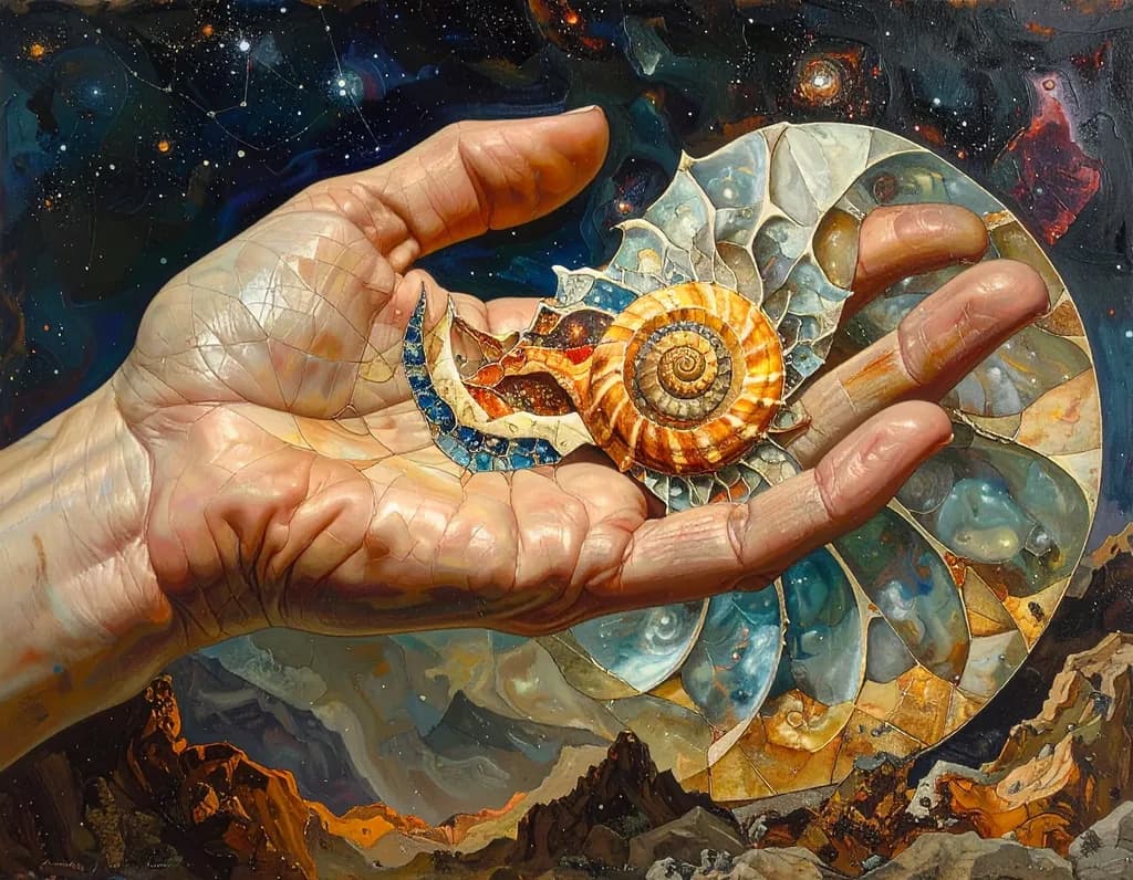 Eternal Embrace: The Cosmic Shell in Human Hands
