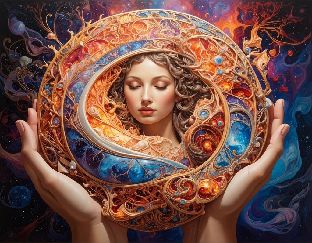 Celestial Embrace: A Whimsical Journey Through Cosmic Serenity