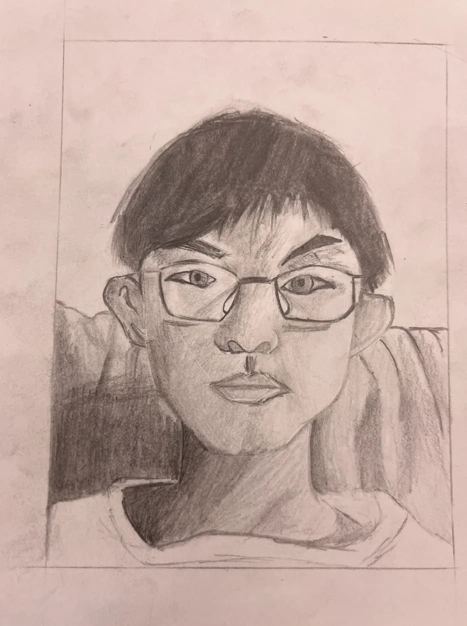 Reflections of Youth: A Charcoal Portrait of Identity and Expression