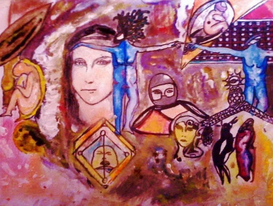 Whispers of the Cosmos: A Journey Through Abstract Faces and Forms