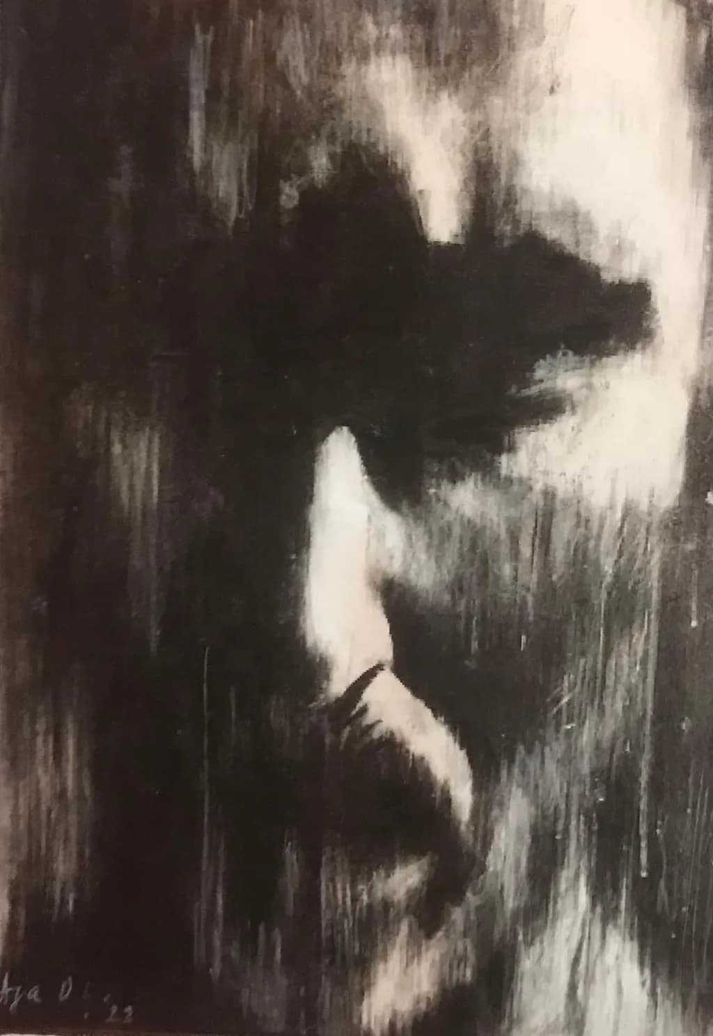 Whispers of Emotion: An Abstract Monochrome Portrait