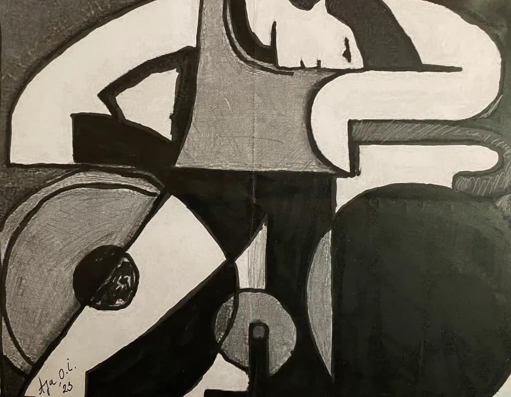 Abstract Harmony: A Dance of Shadows and Shapes in Monochrome Elegance